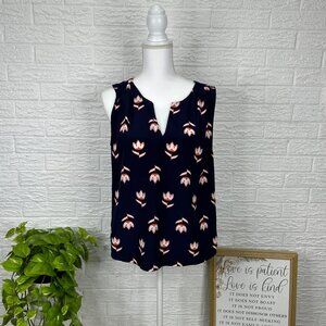 Women's 41 Hawthorn tank blouse blue floral
